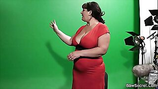 Plus-size gives boob romping abhor proper spreads trotters